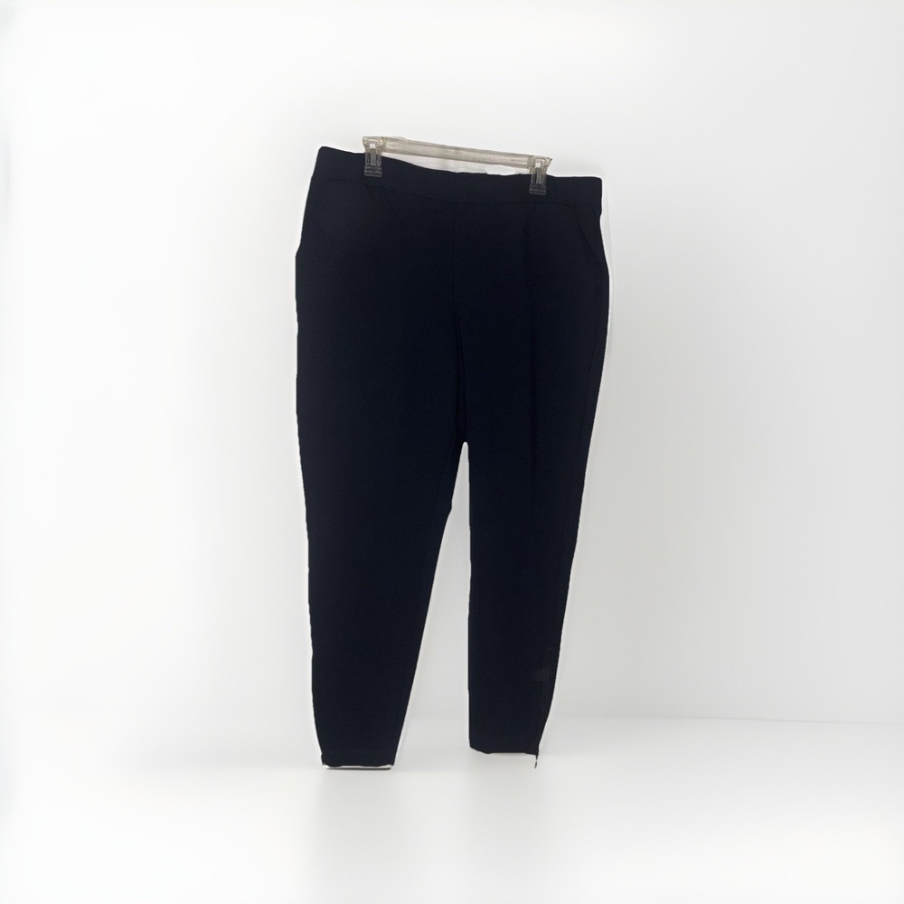 Universal Standard Women's Ponte Ankle Zip‎ Pants Sz Medium Navy Blue Minimalist